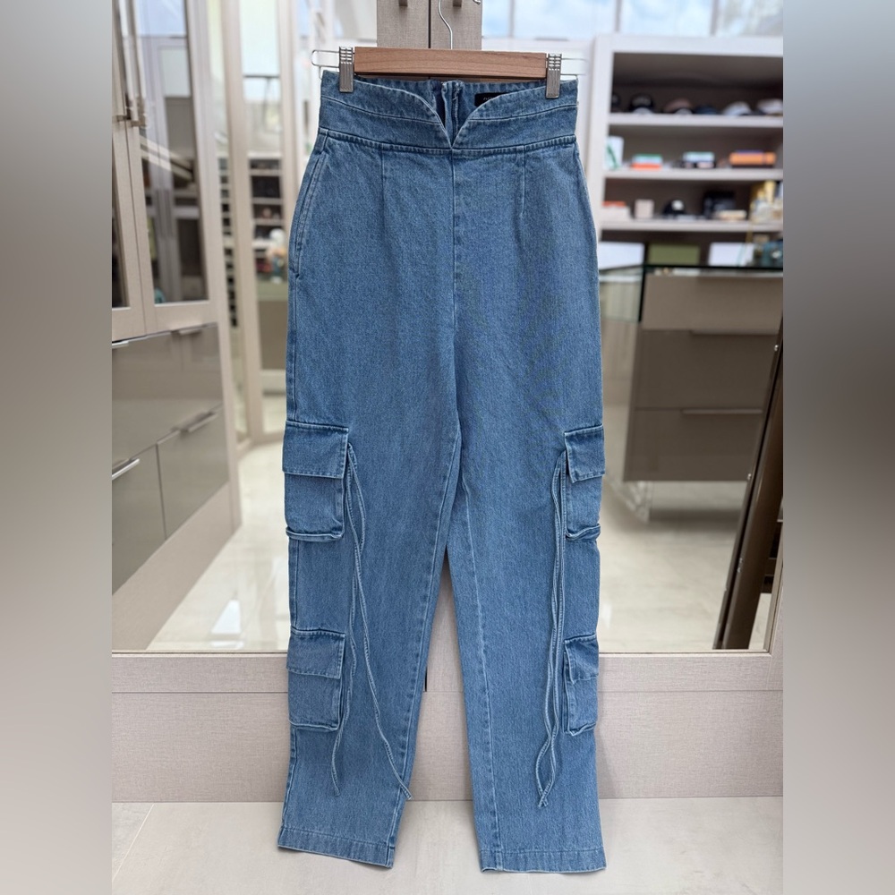 JLUXLABEL Light Blue Denim Cargo Pants
